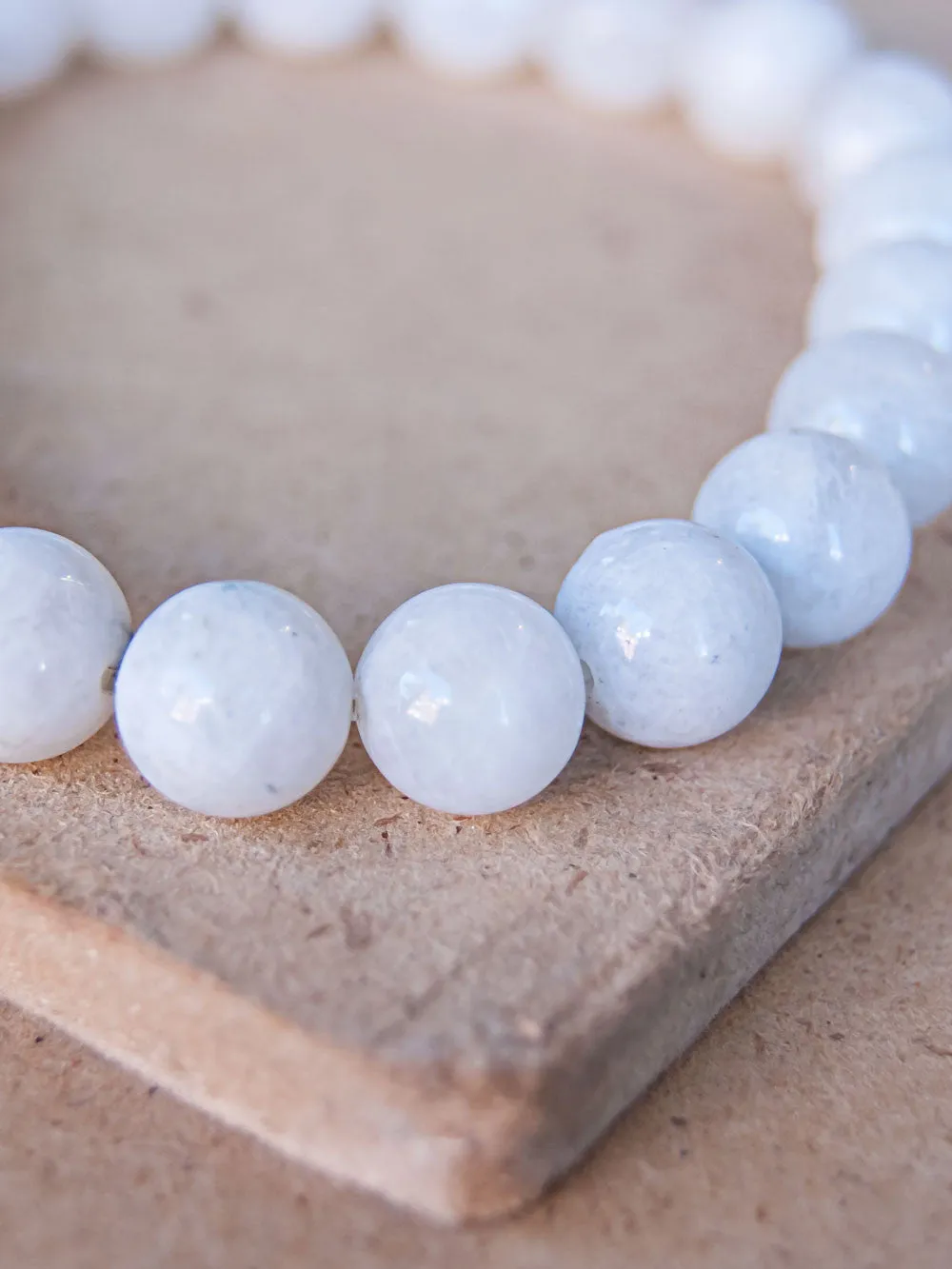 Milky Moonstone Bead Bracelet