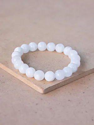 Milky Moonstone Bead Bracelet