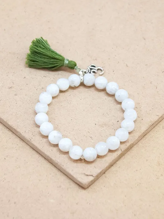 Milky Moonstone Bead Bracelet