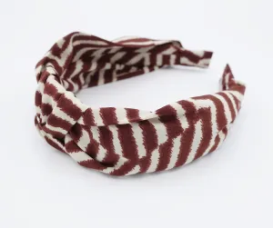 modern zebra pattern headband knotted hairband women hair accessory