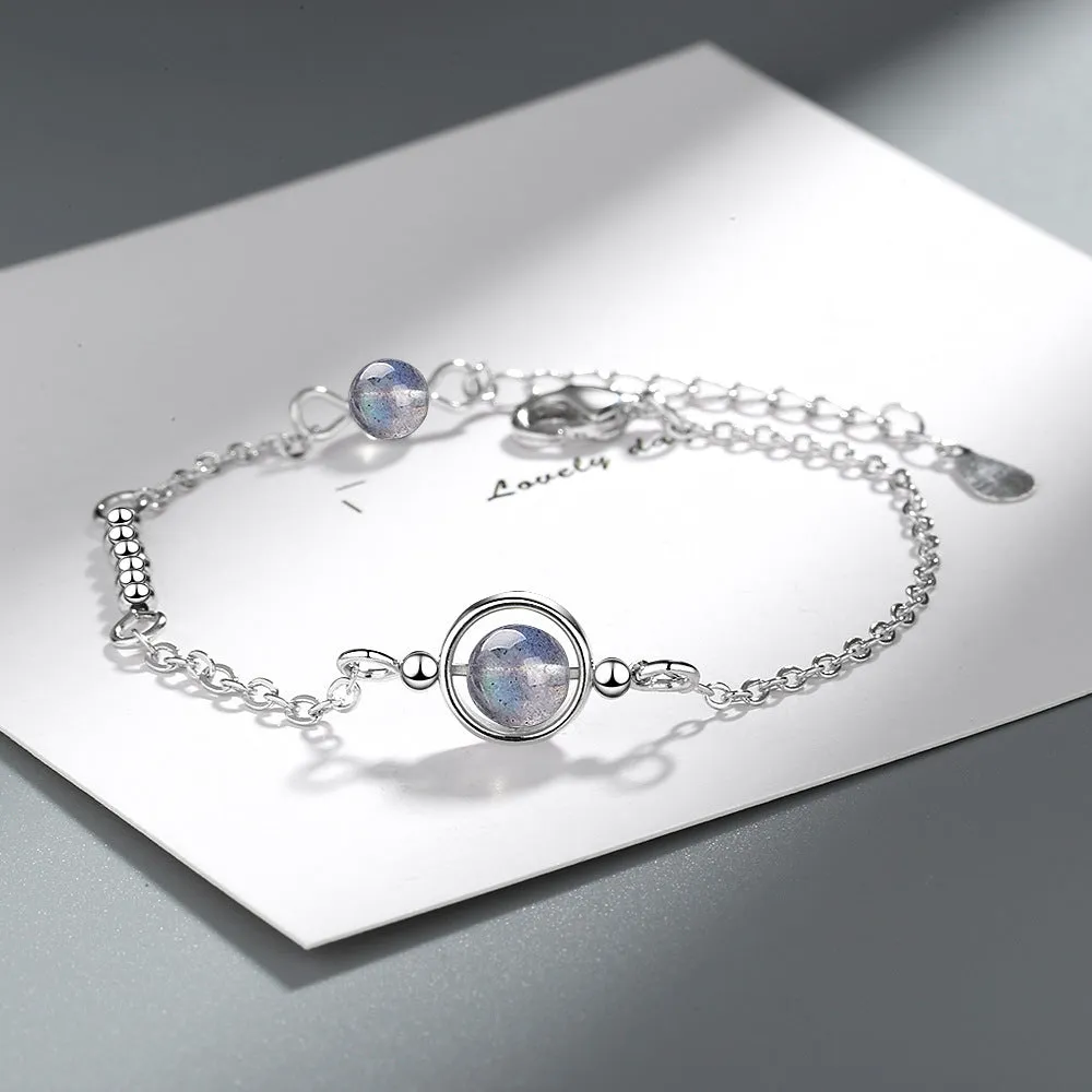 Moonstone bracelet female natural blue light