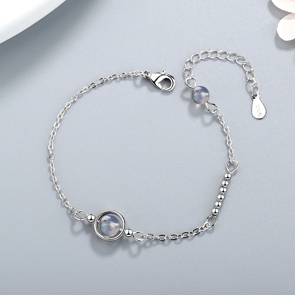 Moonstone bracelet female natural blue light