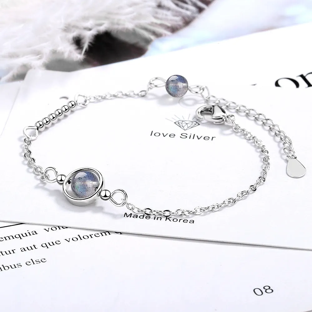 Moonstone bracelet female natural blue light