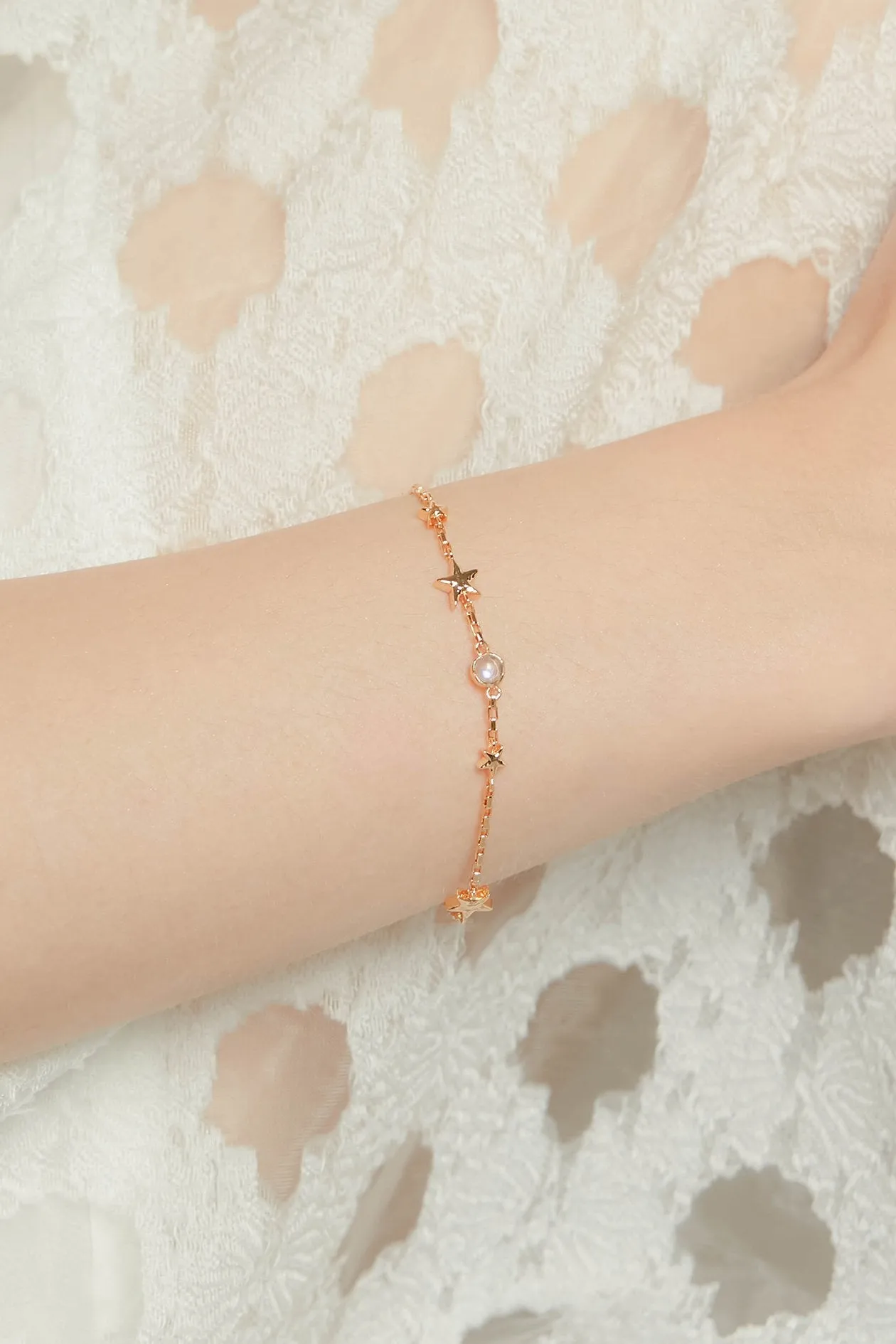 Moonstone Gold Star Bracelet- Lonely Planet