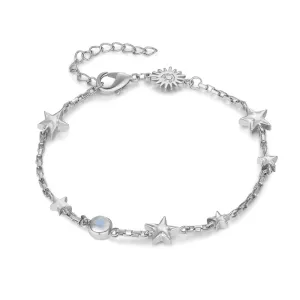 Moonstone Silver Star Bracelet- Lonely Planet