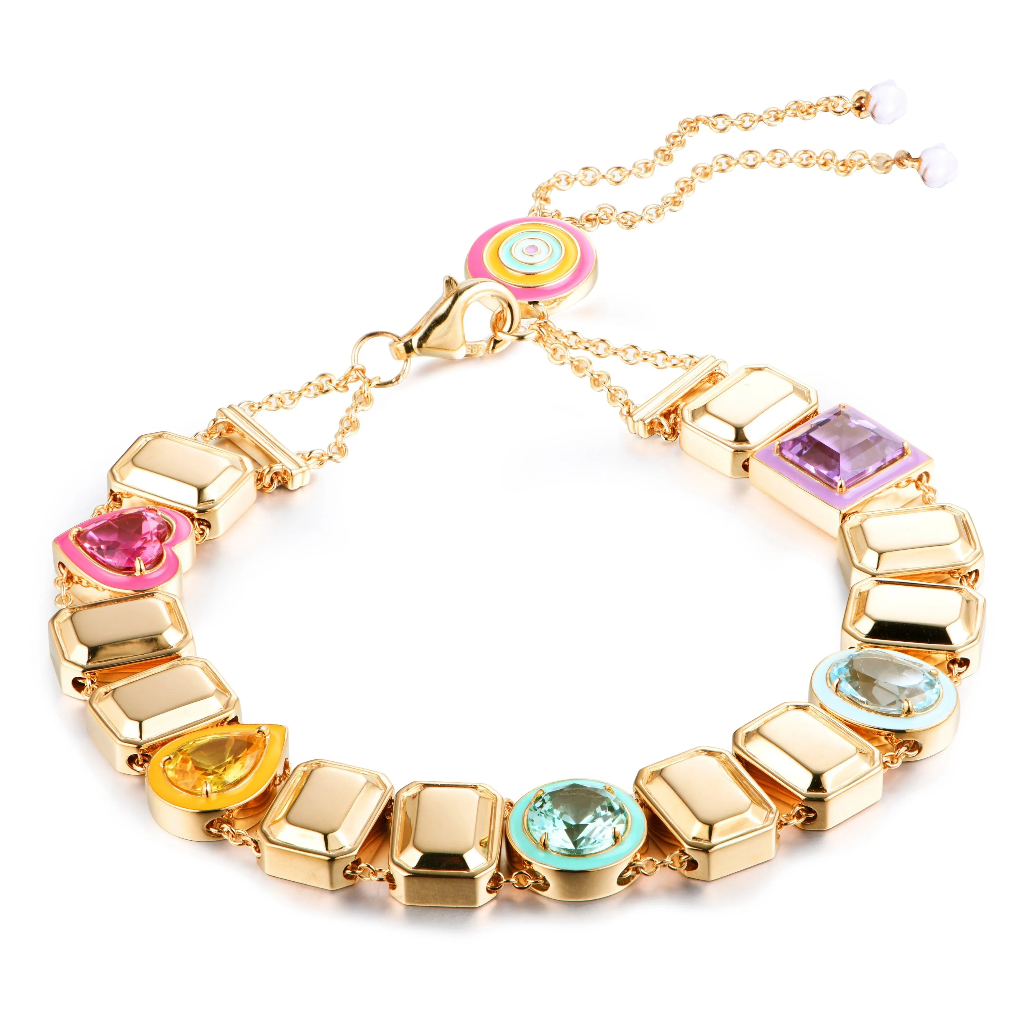 Multishape Pastel Goldstone™ Bracelet