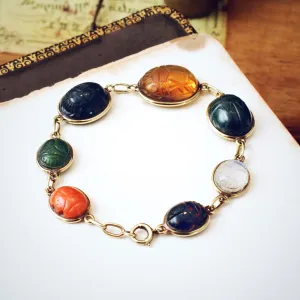 Mystical Vintage 14ct Gold Scarab Bracelet