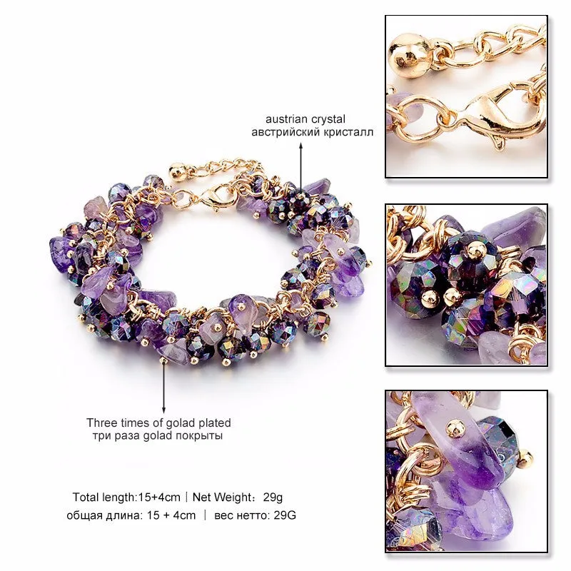 Natural 5-color Crystal Tassel Gravel Water Drop Bracelet Bracelet