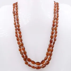 Natural Hessonite Necklace Gemstone Necklace Beaded Necklace Garnet Necklace Orange Necklace Layered Necklace Long Necklace SKU 6143296