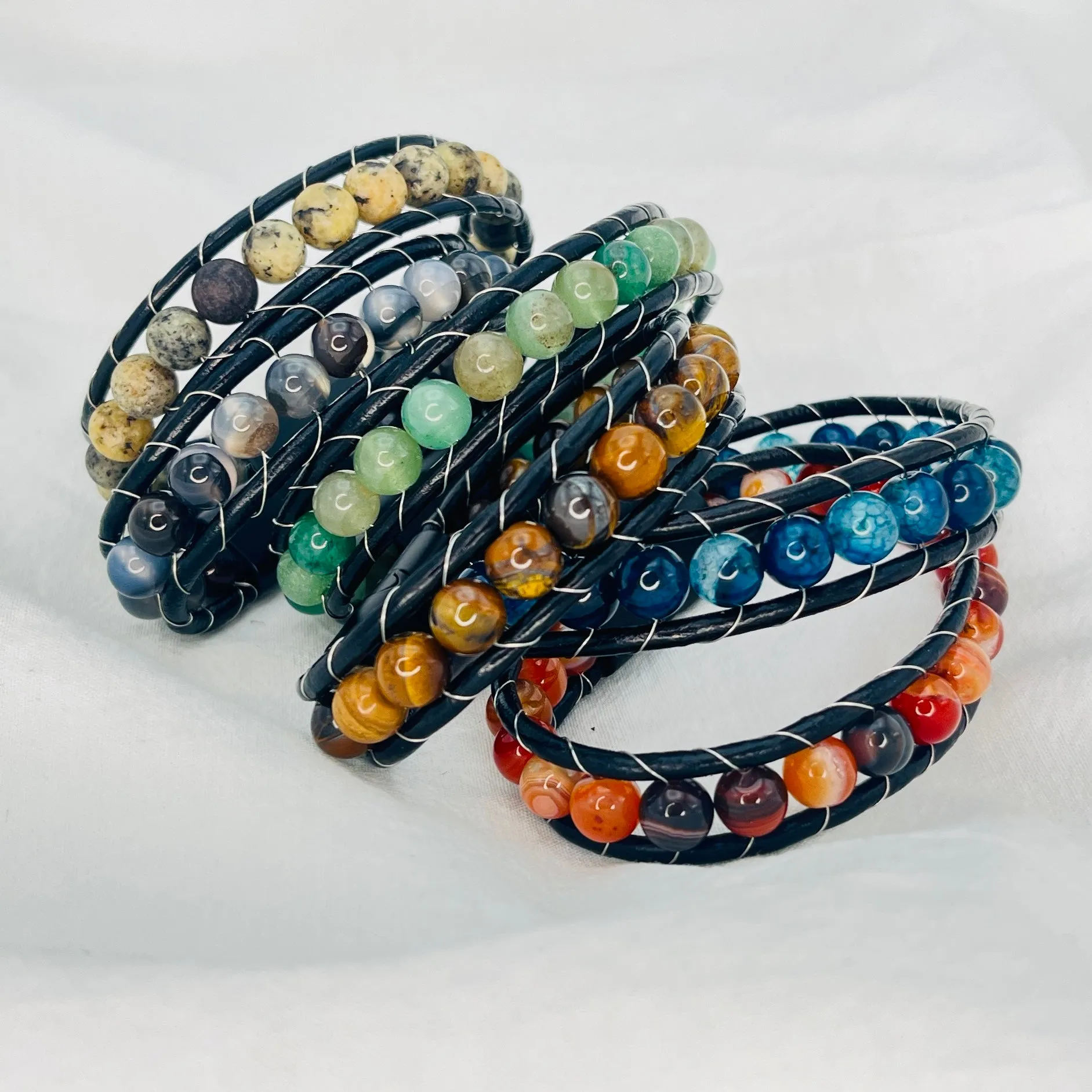 Natural Stone Leather Bracelets: Handmade in Turkey, Perfect