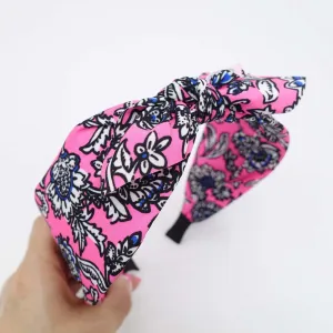 neon bow knot headband floral print hairband Summer headband for women