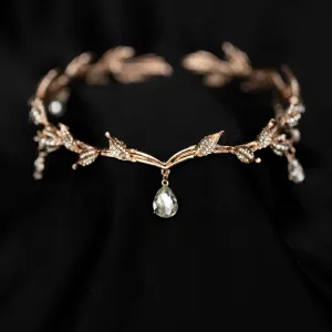 Octavia’s Crystal Drop Head Band in Rose Gold