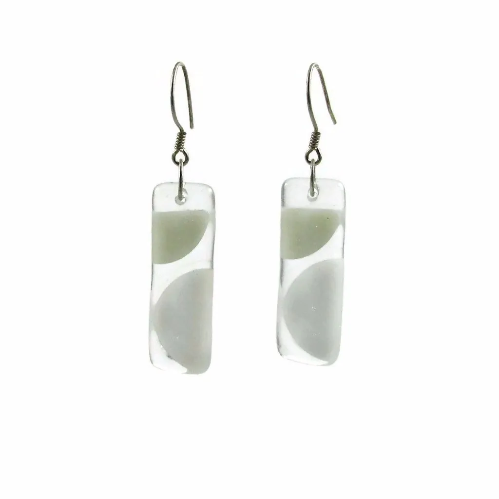 Onda Glass Earrings - Lime Green