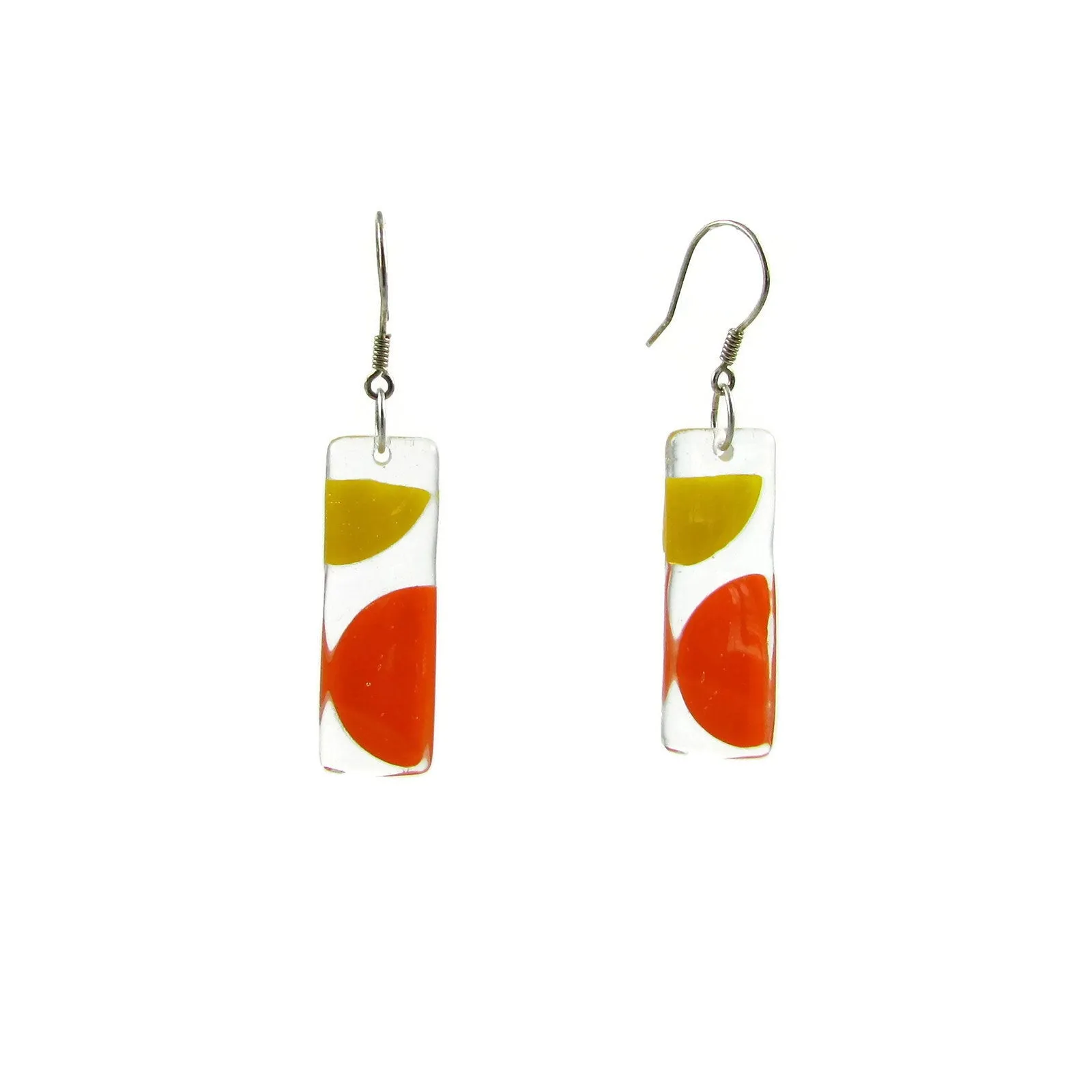 Onda Glass Earrings - Lime Green