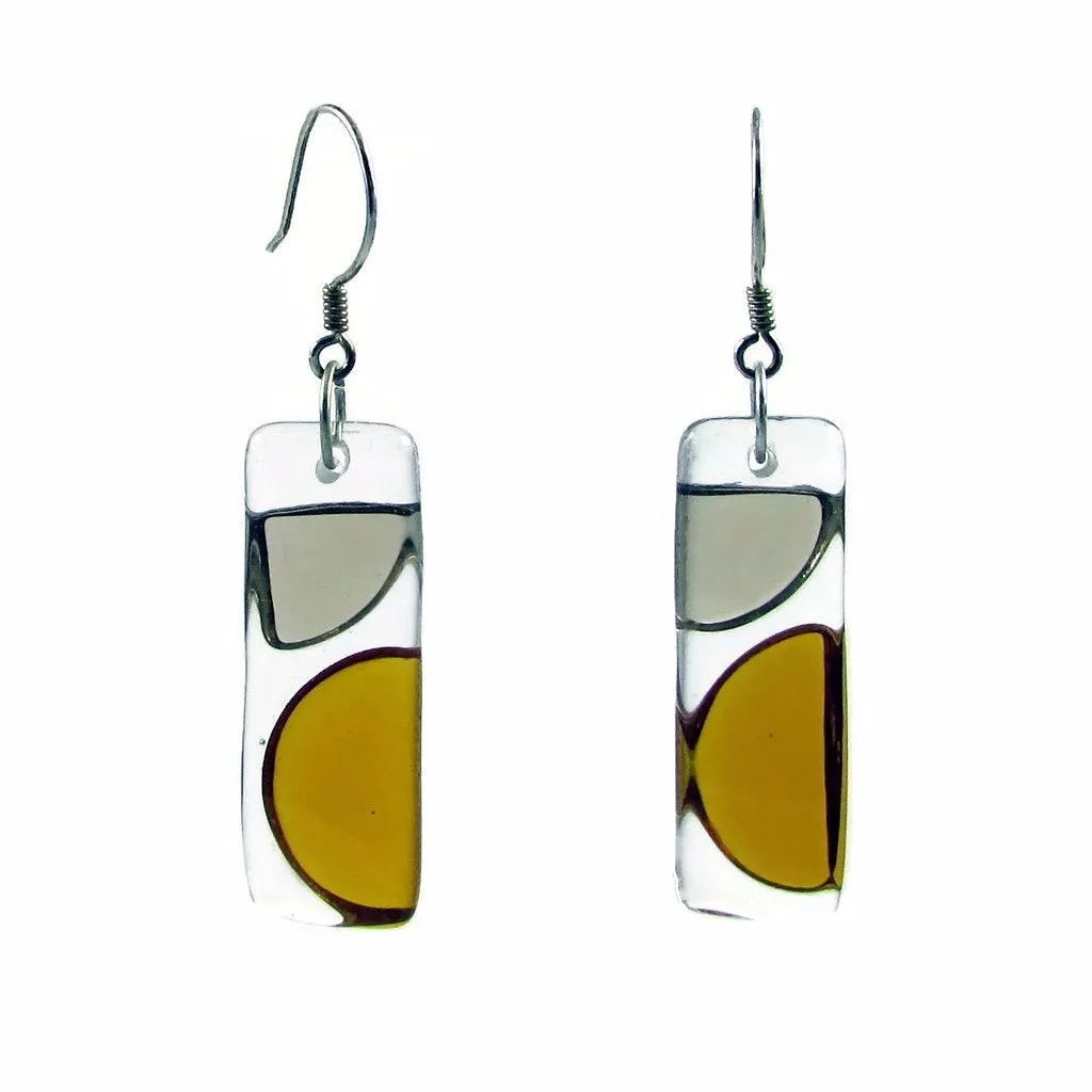 Onda Glass Earrings - Lime Green