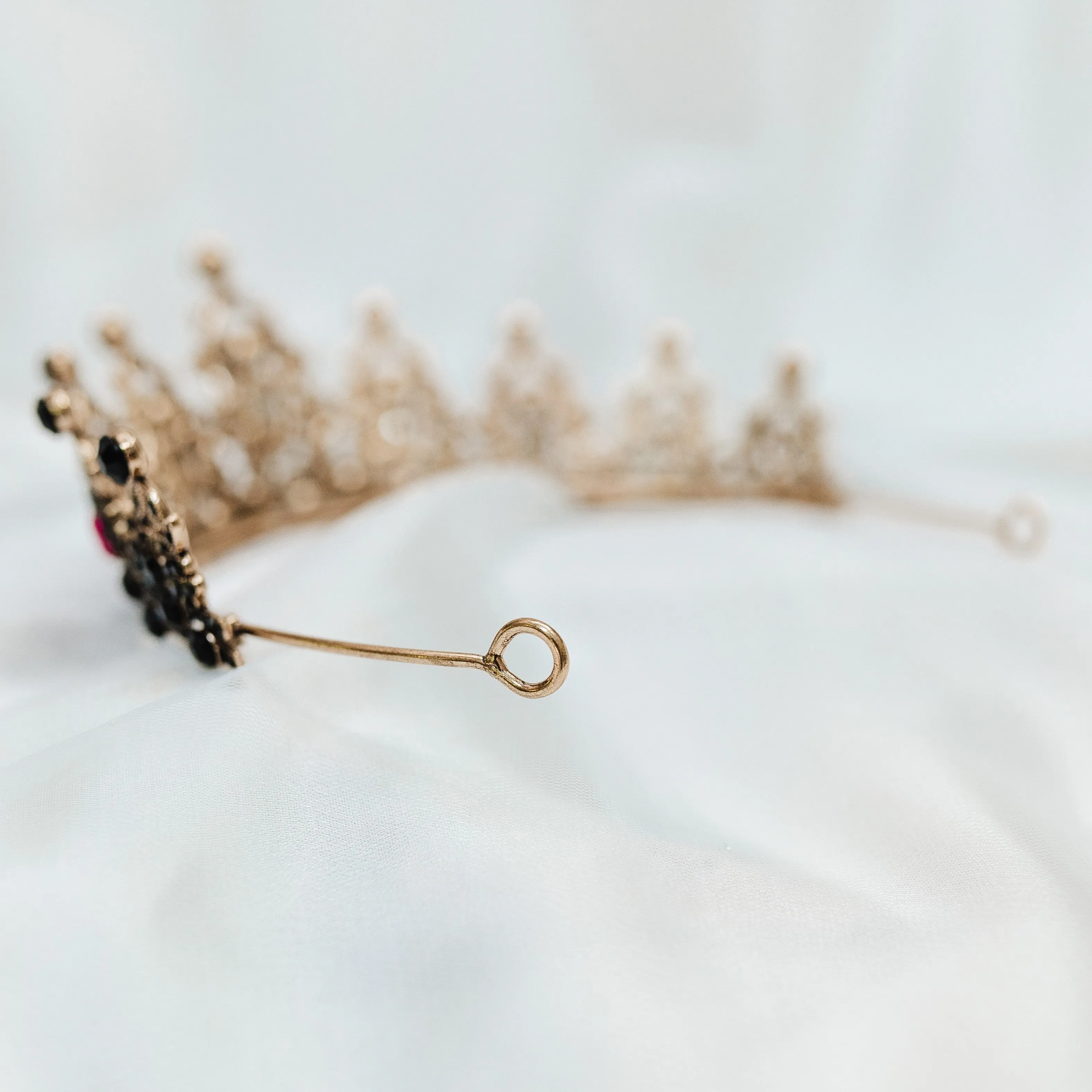 Ophelia's Tiara in Hot Pink, Black & Antique Gold