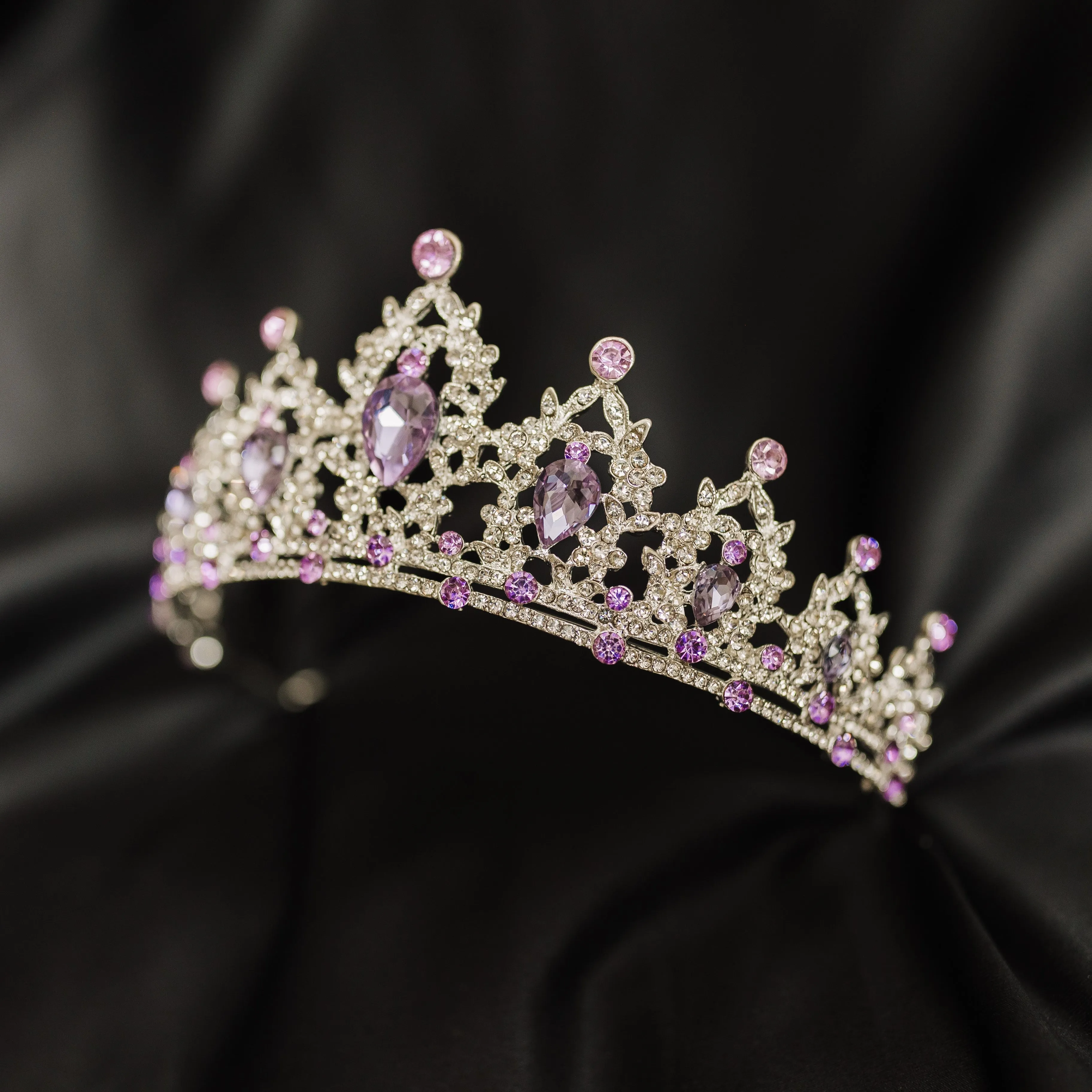 Ophelia's Tiara in Lavender & Silver