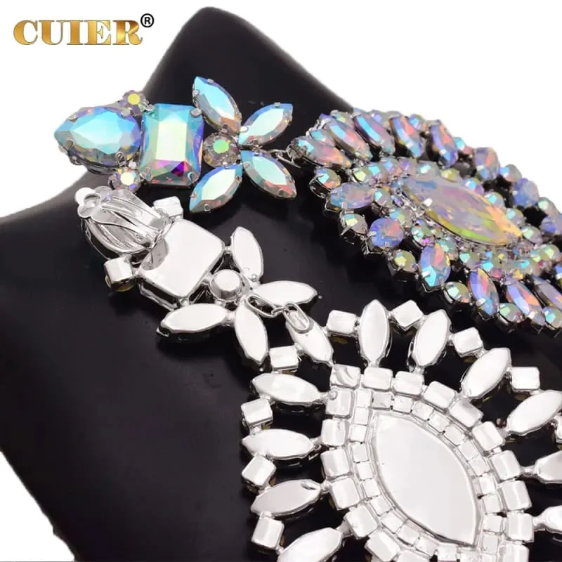 Ornate Crystal Chandelier Luxury Earrings Stunning Huge Drop Style