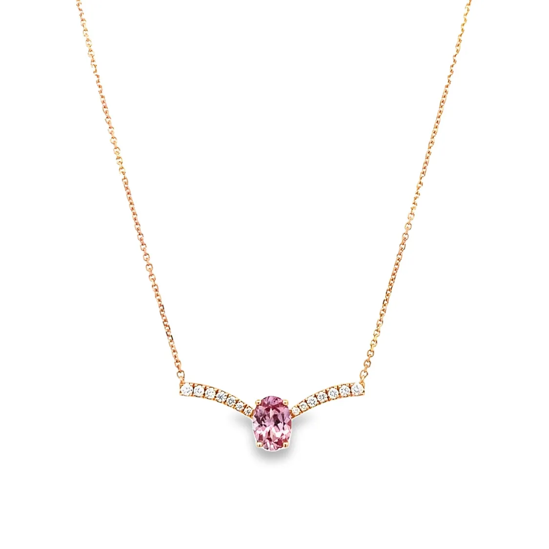 Parle Rose Gold Lotus Garnet Necklace NPF221LG1RI