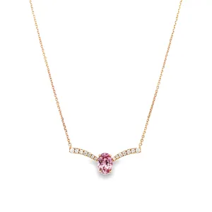 Parle Rose Gold Lotus Garnet Necklace NPF221LG1RI