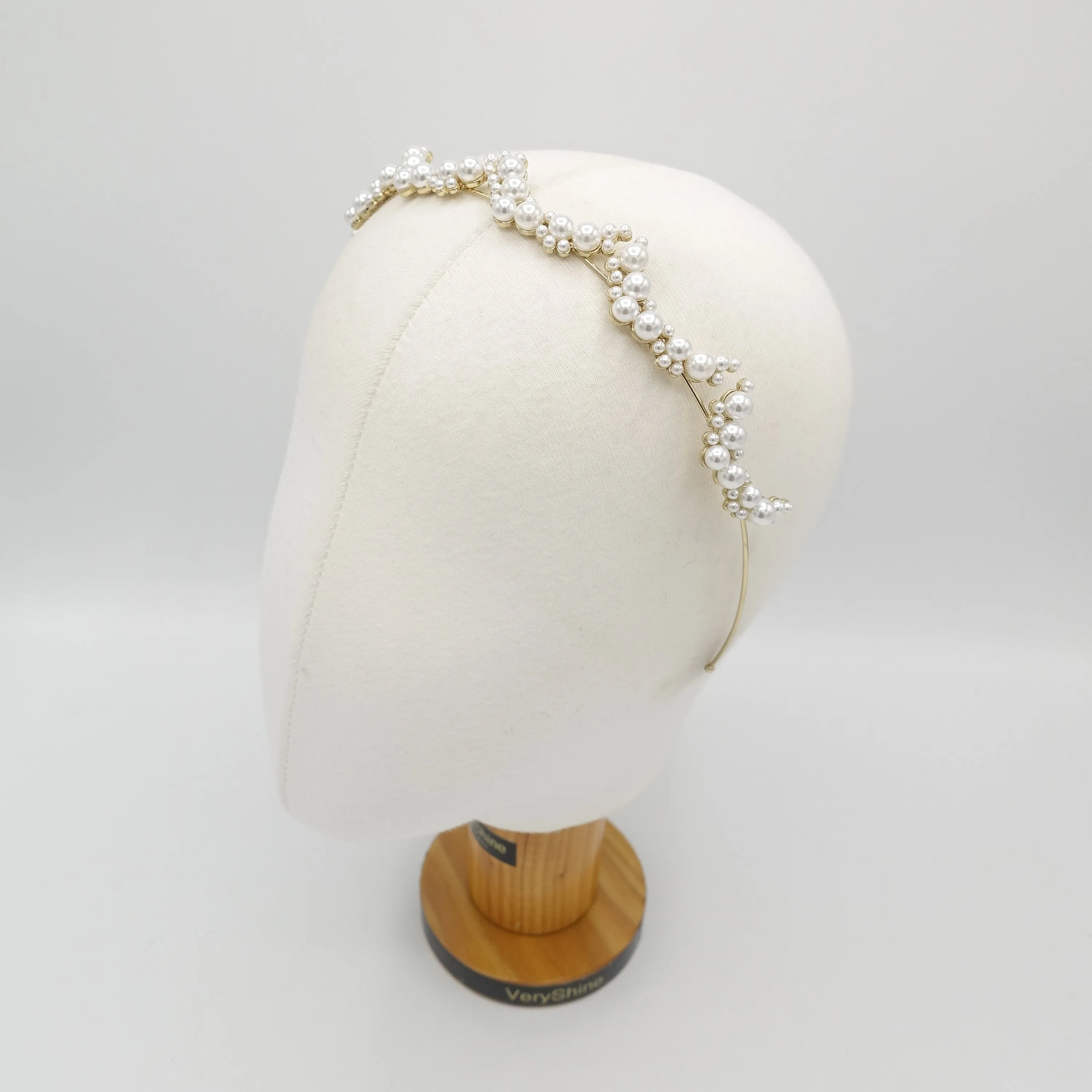 pearl arch headband bridal hair accessories for women