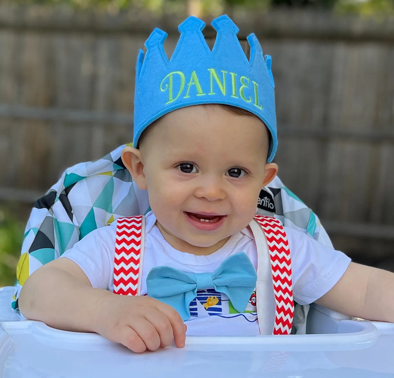 Personalized Felt Crown For Baby and Toddler Boys, Blue Color Infant Hat Newborn Hat