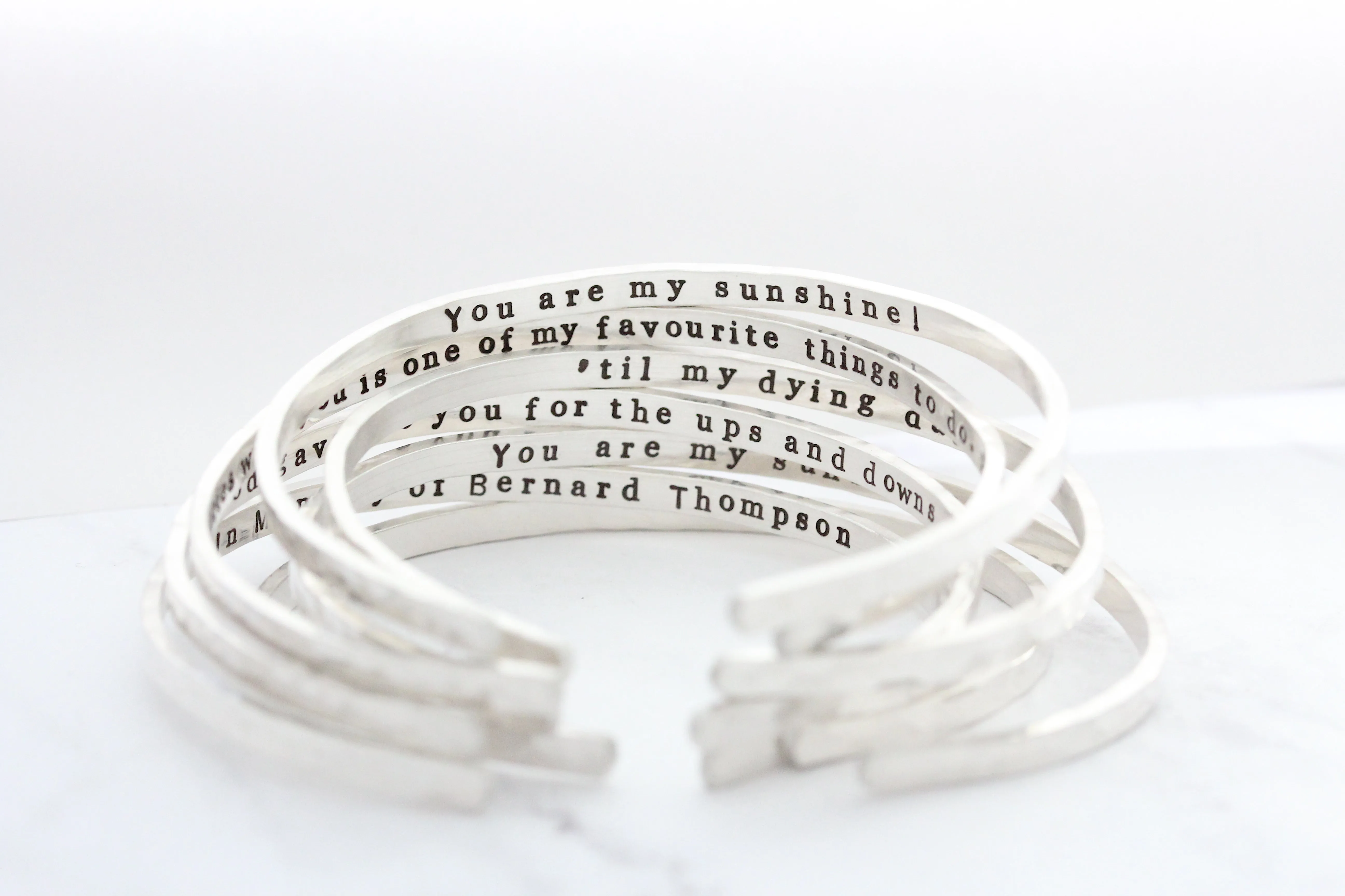 personalized textured cuff { sterling silver }