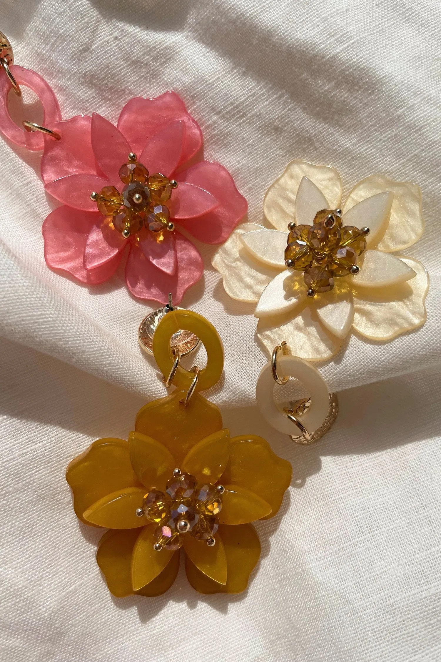 Petra Mustard Flower Drop Earrings