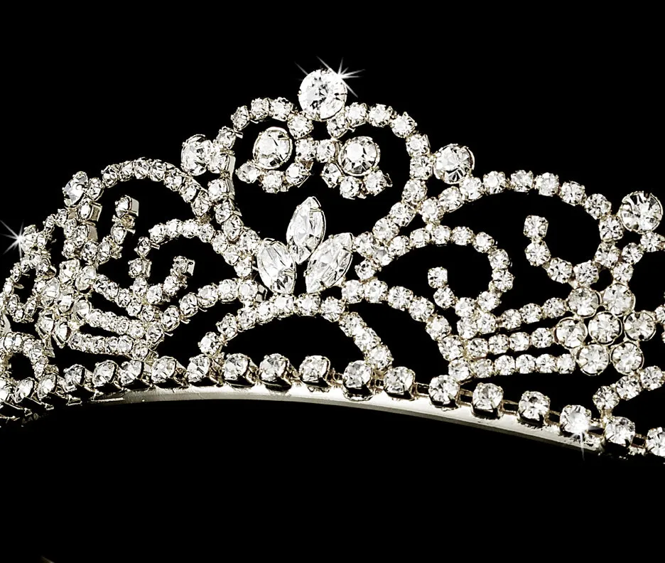 Pretty Crystal Princess Bridal Tiara (Silver or Gold)