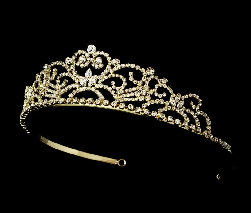 Pretty Crystal Princess Bridal Tiara (Silver or Gold)