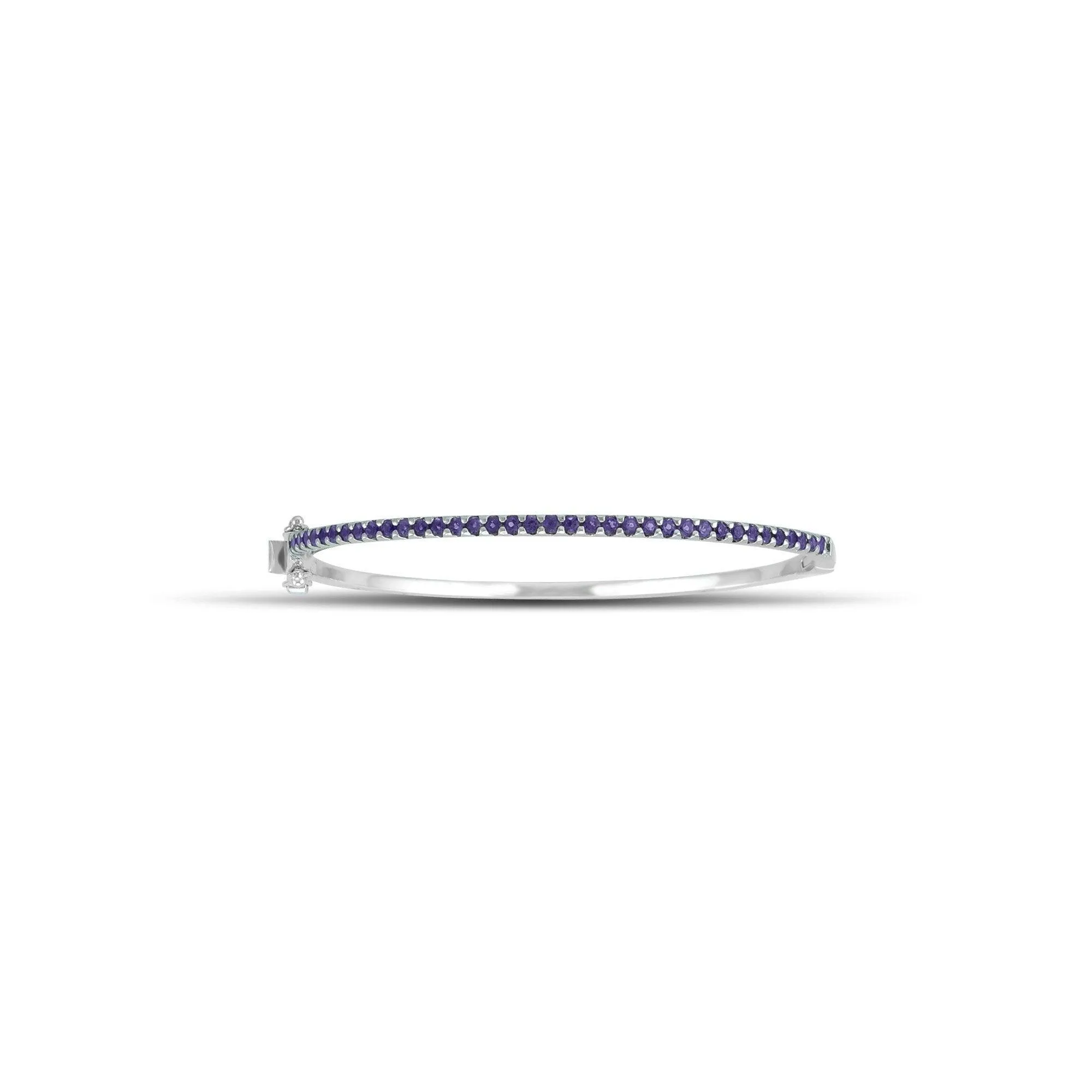 Purple Amethyst Fashion Bangle in Sterling Silver