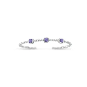 Purple Amethyst Fashion Cuff in Sterling Silver