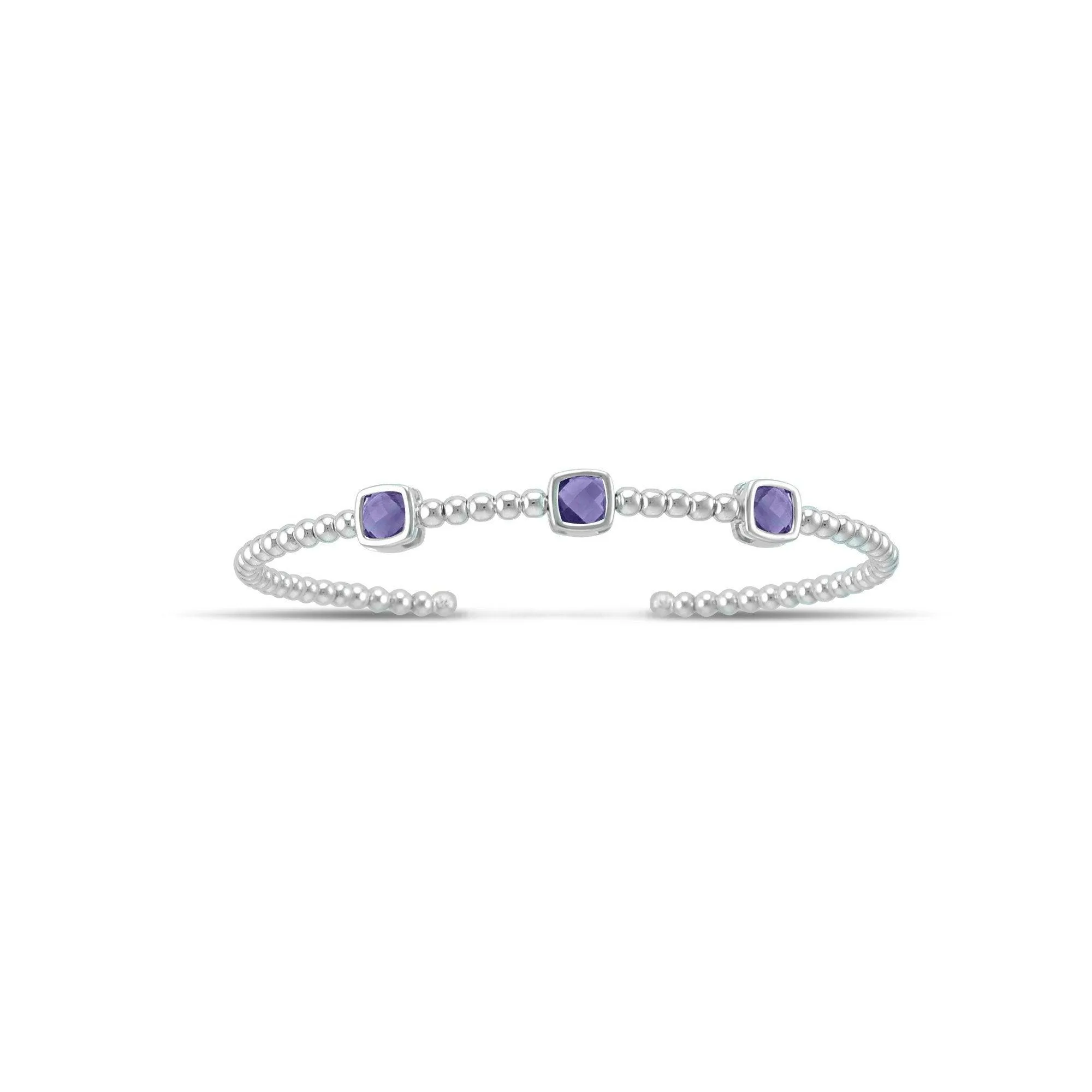 Purple Amethyst Fashion Cuff in Sterling Silver