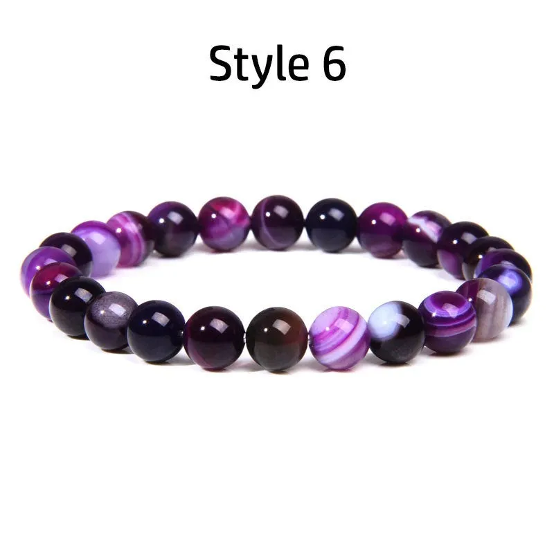 Purple Amethyst Gemstone Beads Bracelet, Elastic Bracelet, Purple Gemstone Bracelet, Purple Crystal Bracelet, Man, Woman, Beaded Jewelry, Gift