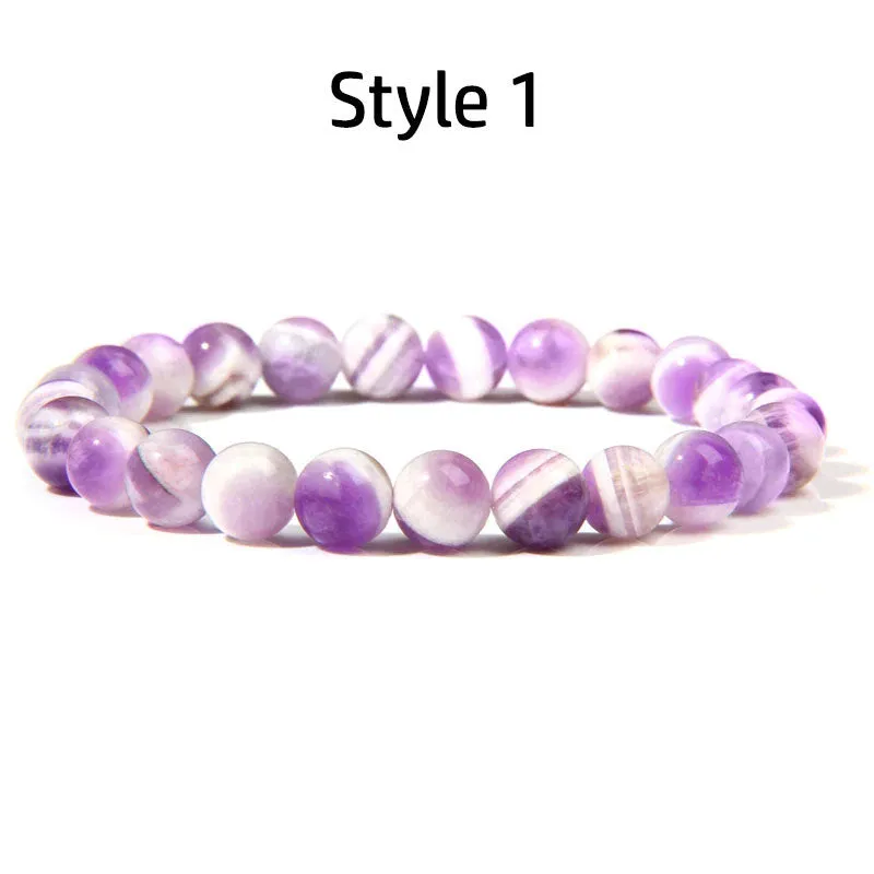 Purple Amethyst Gemstone Beads Bracelet, Elastic Bracelet, Purple Gemstone Bracelet, Purple Crystal Bracelet, Man, Woman, Beaded Jewelry, Gift