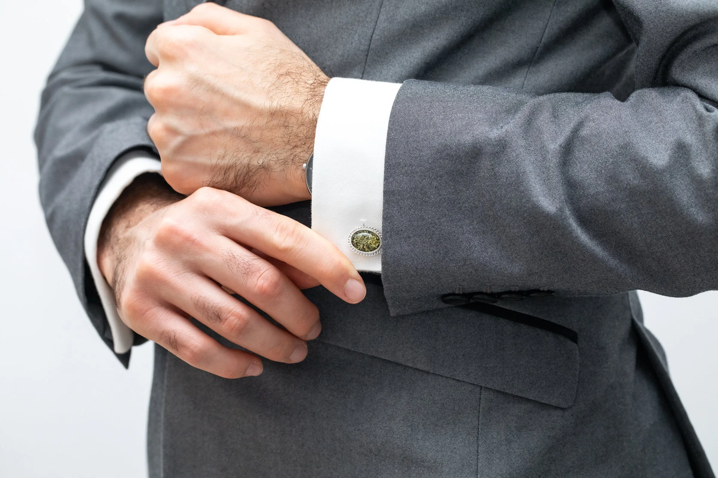 Quintessence Statement Green Amber Cufflinks