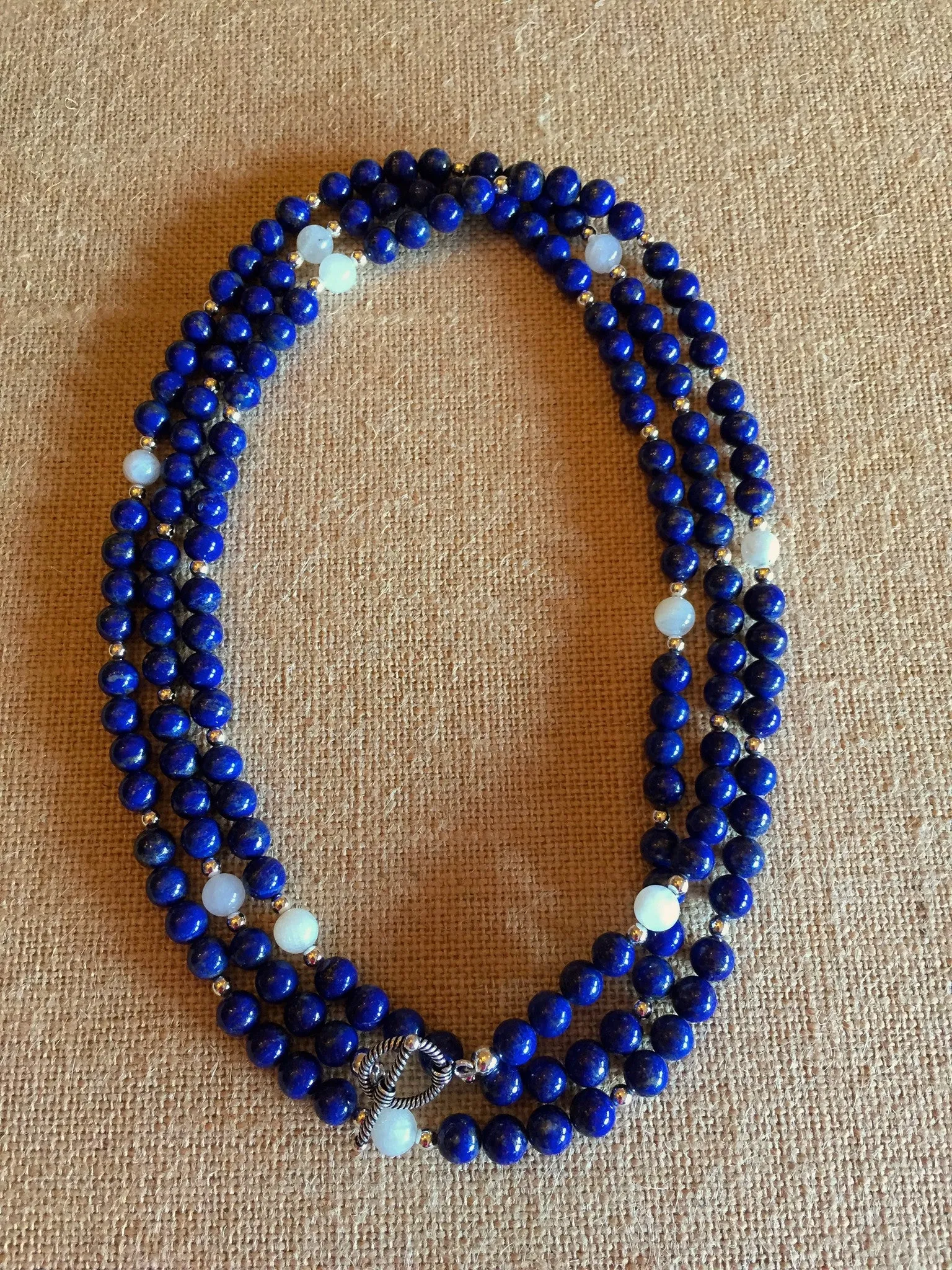 "Chris" Lapis, Moonstone & Sterling Necklace and/or Bracelet