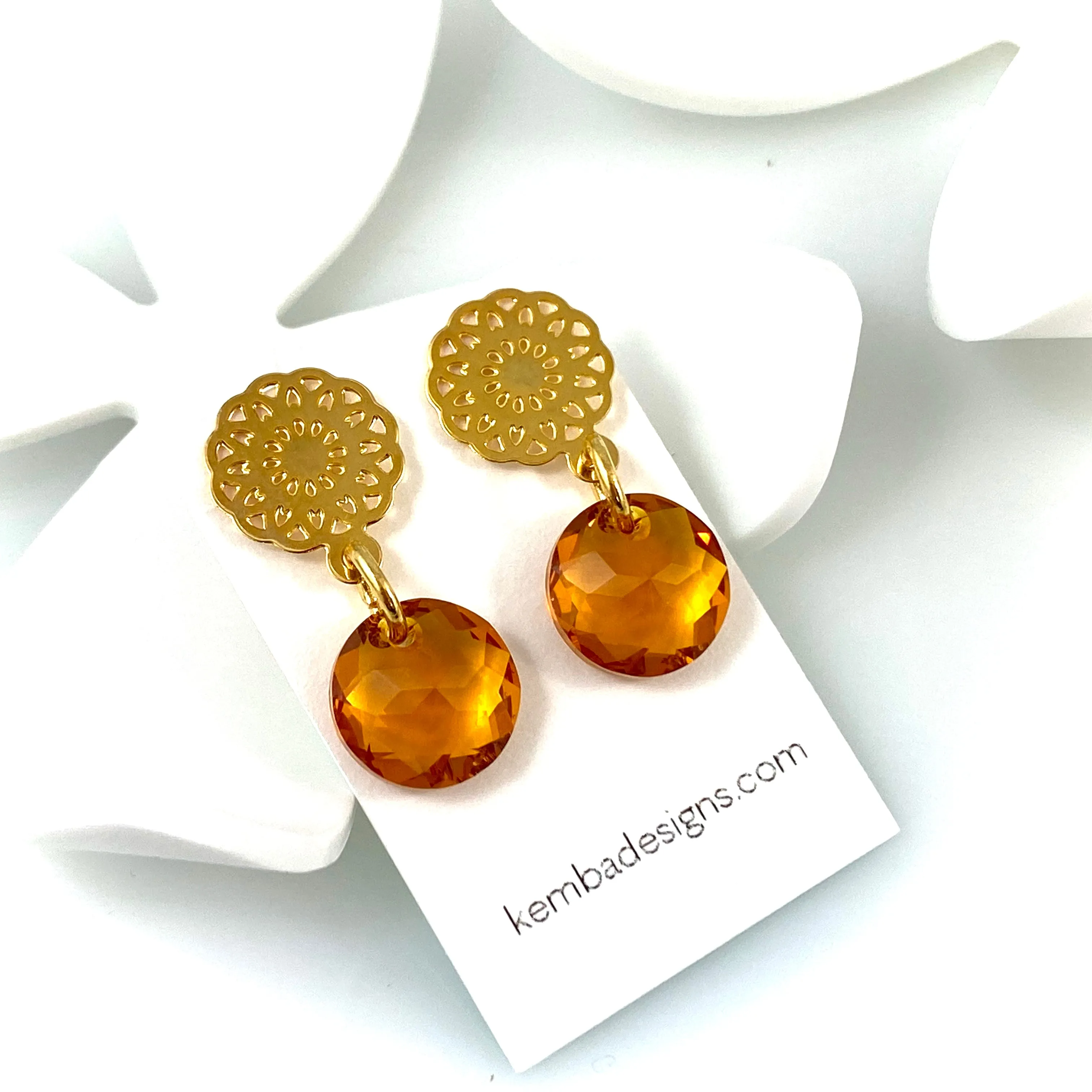 "Light Bright 2" Earrings (Amber)