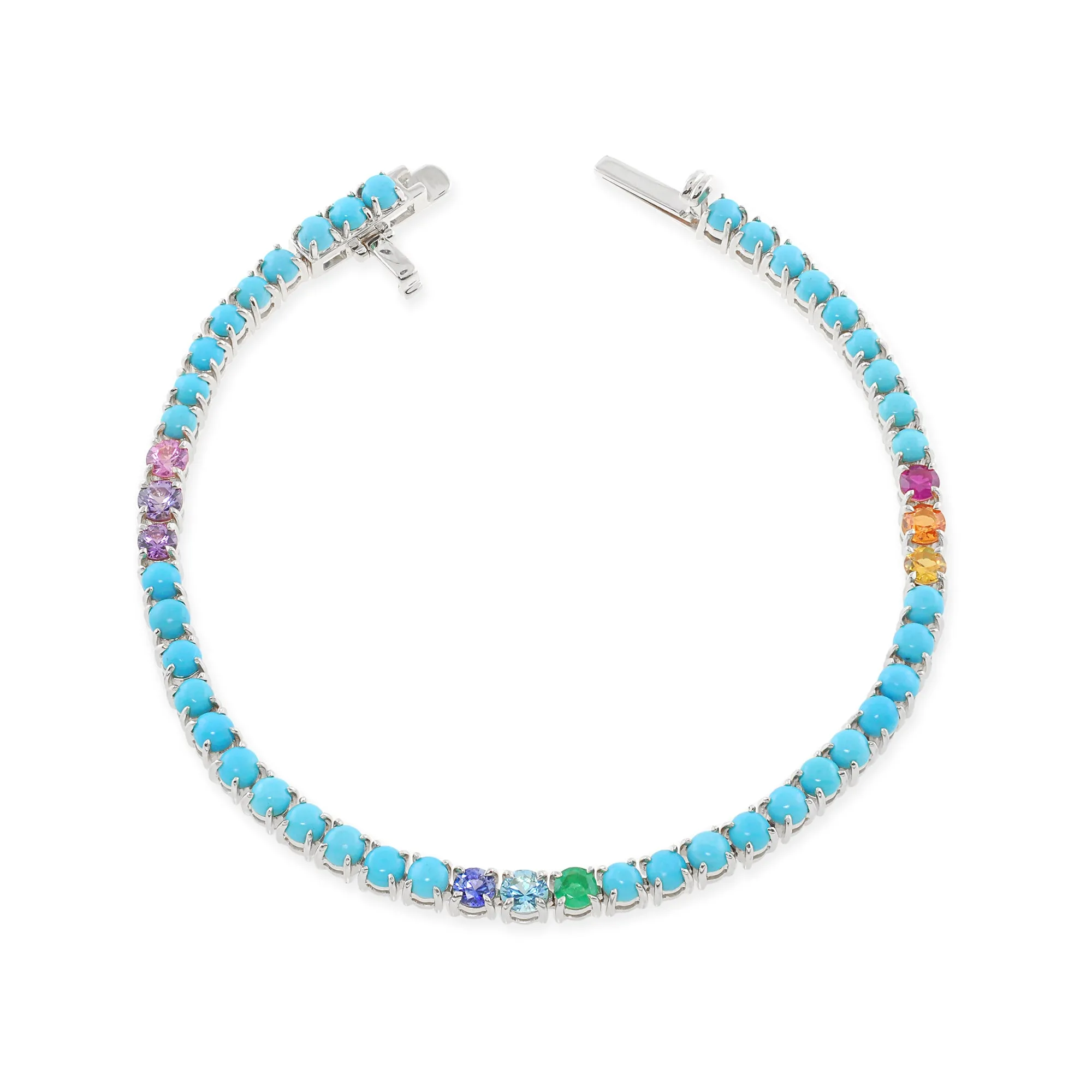 "She's All That" 14K Turquoise Tennis Bracelet