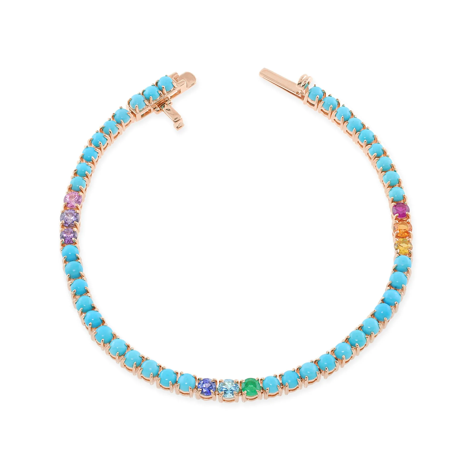 "She's All That" 14K Turquoise Tennis Bracelet