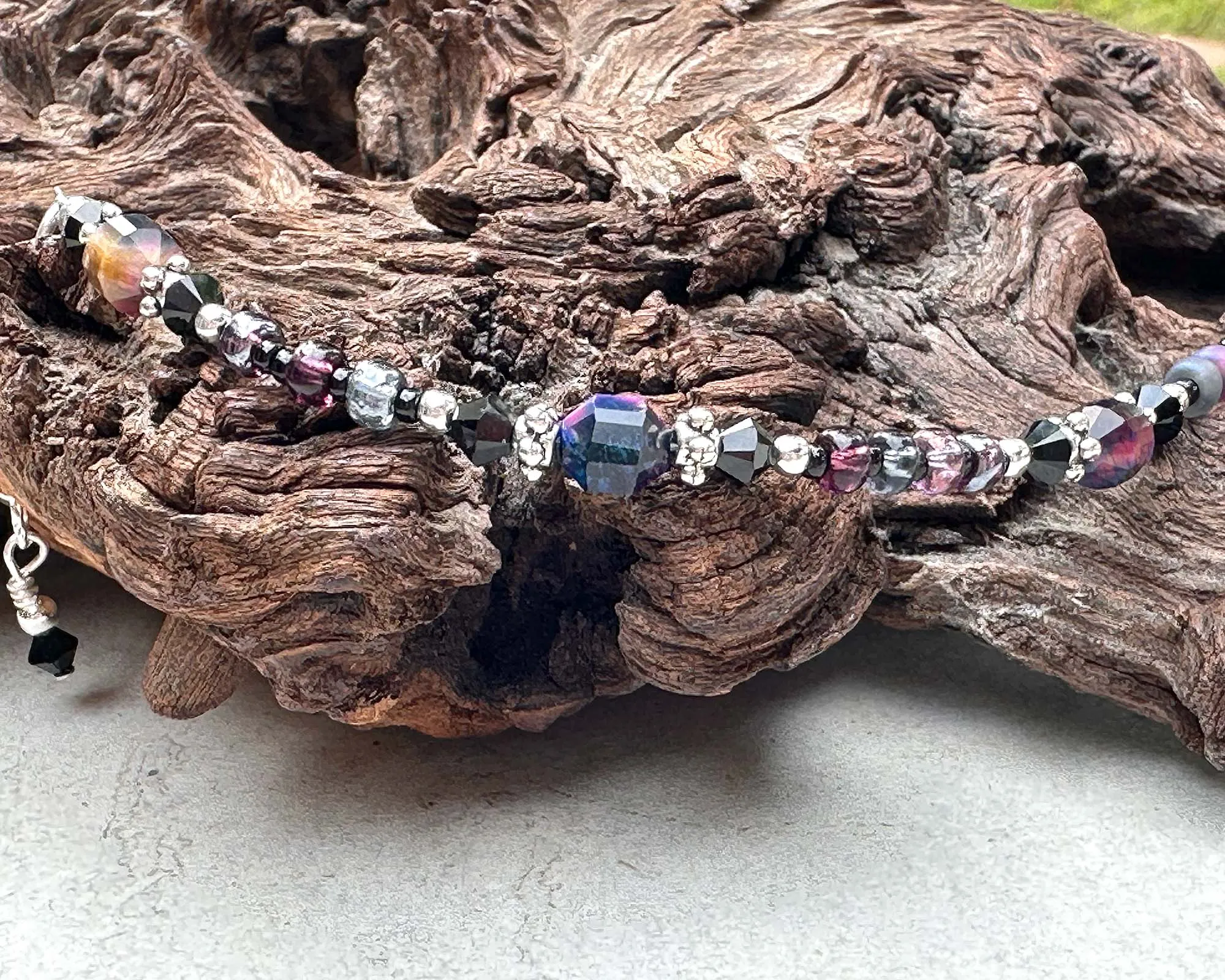 Rainbow Tigers Eye Beaded Anklet