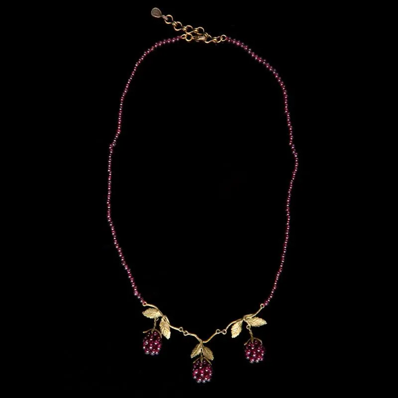 Raspberry Beaded Necklace