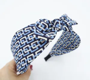 rectangular chain print headband knotted chiffon hairband for women