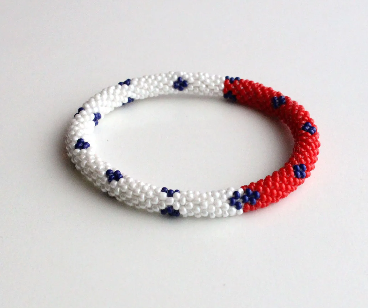 Red White Roll On Bracelet