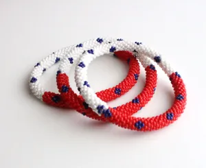 Red White Roll On Bracelet