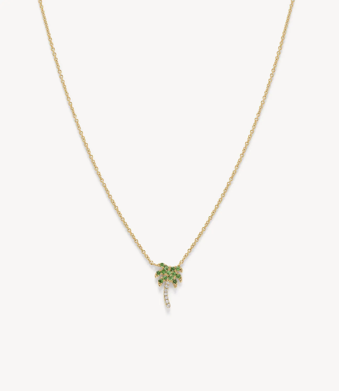 Rocky's Mini Diamond & Garnet Palm Tree Necklace