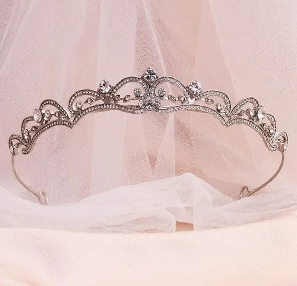 Romantic Princess Inspired Crystal Bridal Tiara