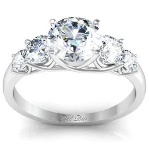 Round Five Diamond Engagement Ring with Trellis Setting