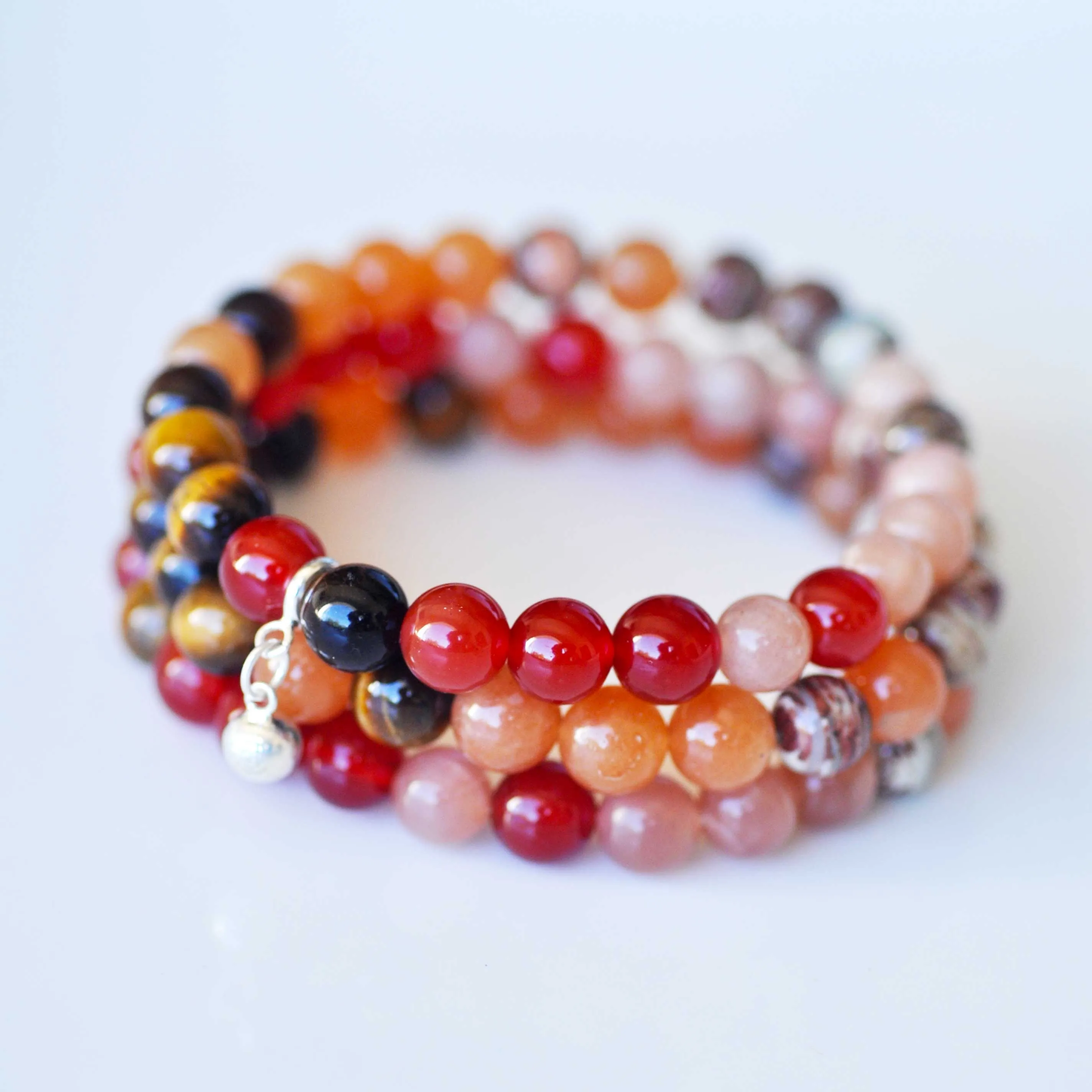 Sacral Bracelet Stack - Fertility & Passion with FREE CHAKRA DECK