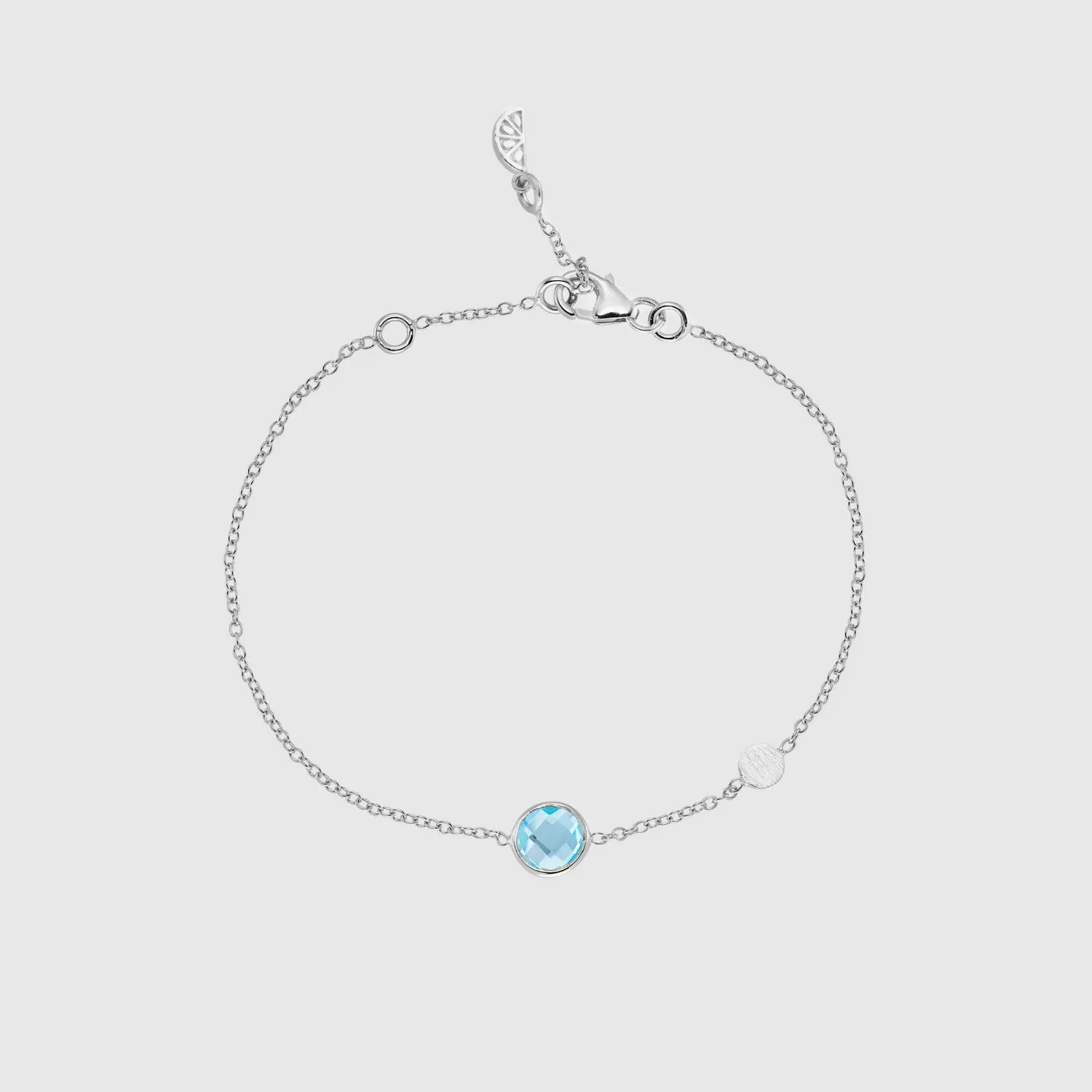 Salina Blue Topaz and Silver Disc Bracelet